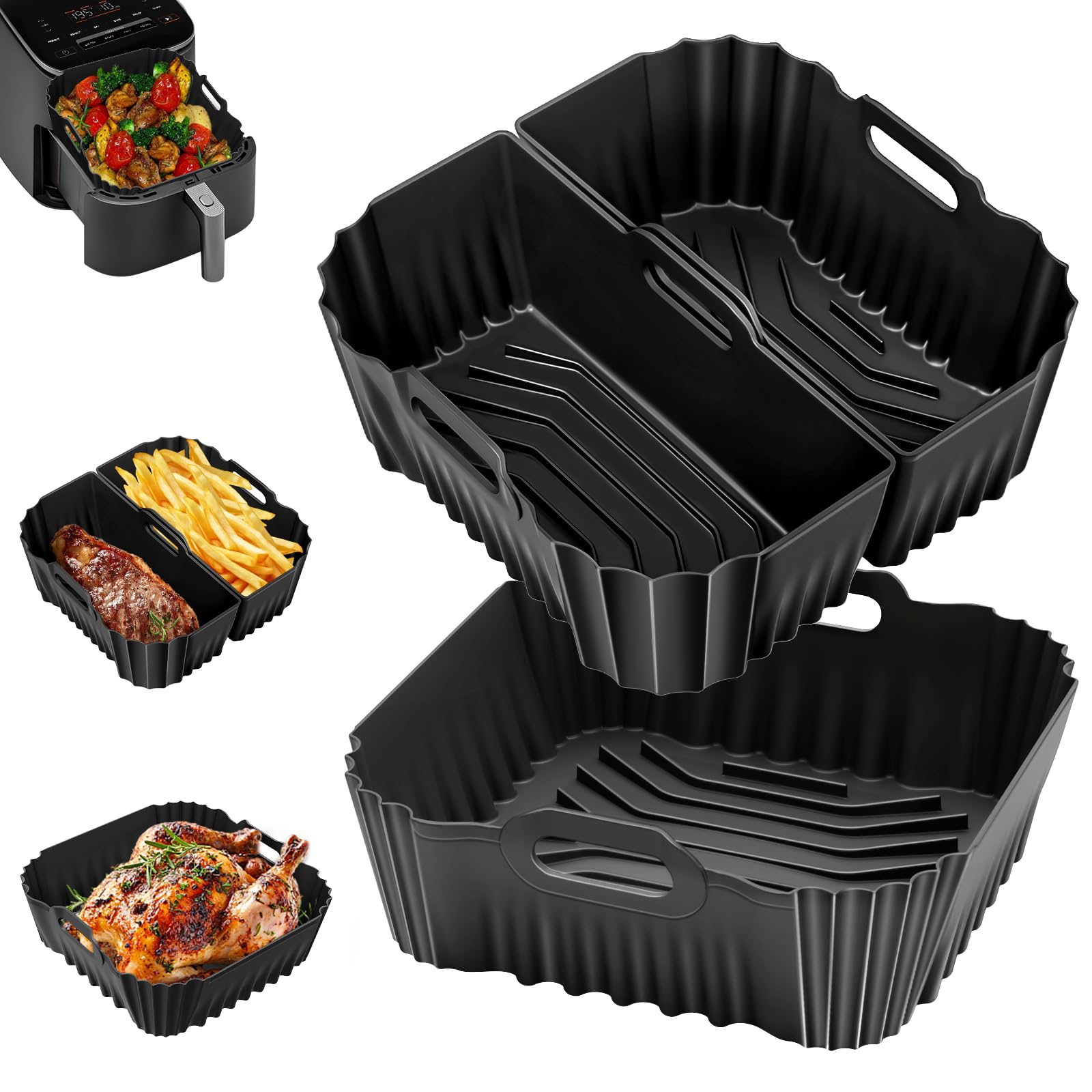 11 stuks met accessoires, Turboblaze Cosori, 6 l, airfryer, XXL, 5,5 l, 6,4 l, BPA-vrij, COSORI Turbo Tower Pro Smart 10,8 l Double Stack, accessoires voor Philips Airfryer XXL, Ninja MAX