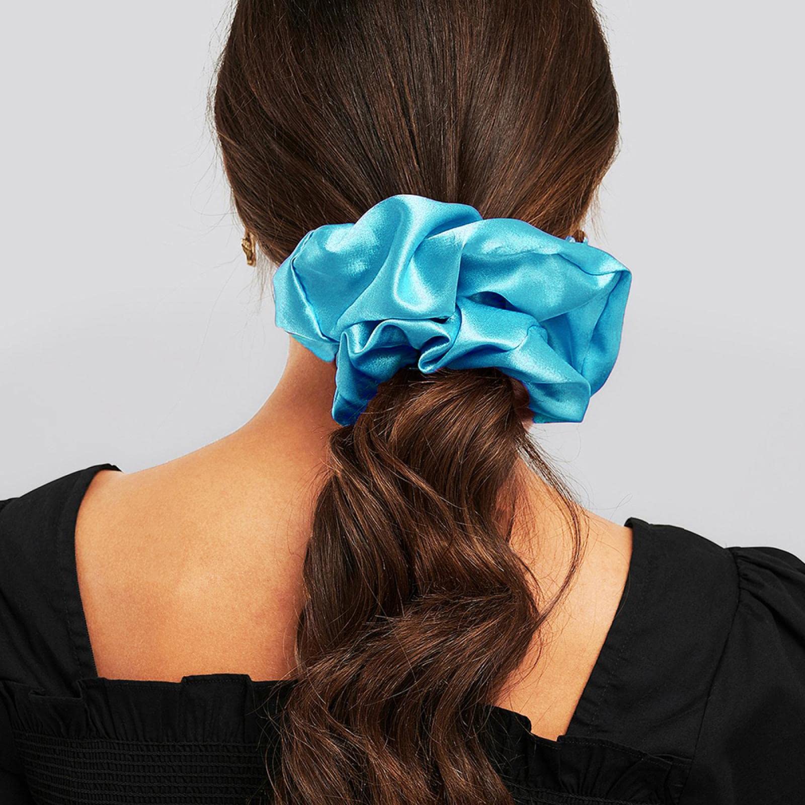 Akcesoria do włosów dziewczęce Super szerokie gładkie gumki w jednolitym kolorze gumki duże satynowe Scrunchie akcesoria do włosów dla kobiet (style1)