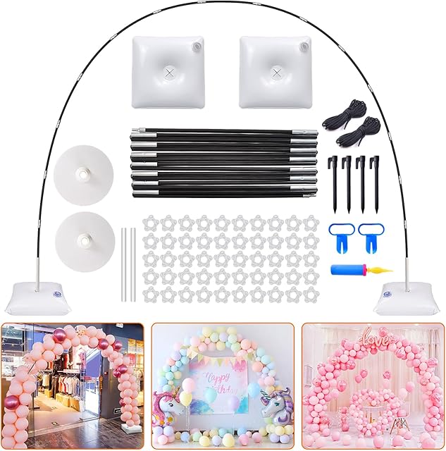 Chamvis Balloon Arch Kit, 9FT Height & 10FT Width Adjustable Balloon Arch Stand Party Centerpieces: Balloon Arch Frame with Base - for Wedding Baby Shower Birthday Party Centerpieces Photo Backdrop
