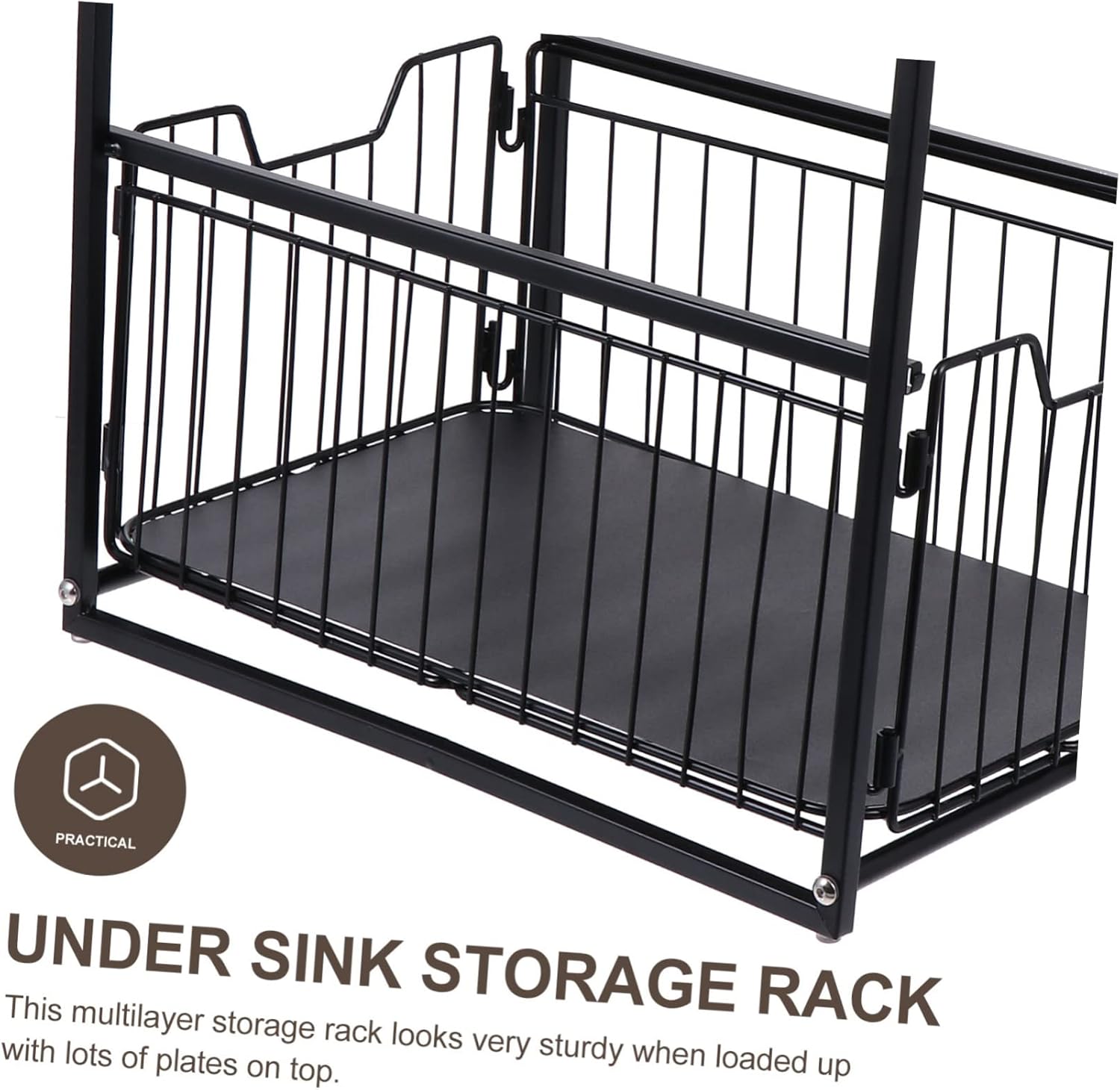 Ciieeo 1Pc Simple Black Multilayer Seasoning Rack Storage Shelf for Kitchen Use Versatile Sundries Organizer with Two Design for Cabinets Pantries and More