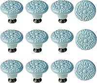 Vista 7 de 12 pomos de cerámica blanca para gabinete, pomos florales para cajones con tornillos de montaje, 1.34 pulgadas de diámetro