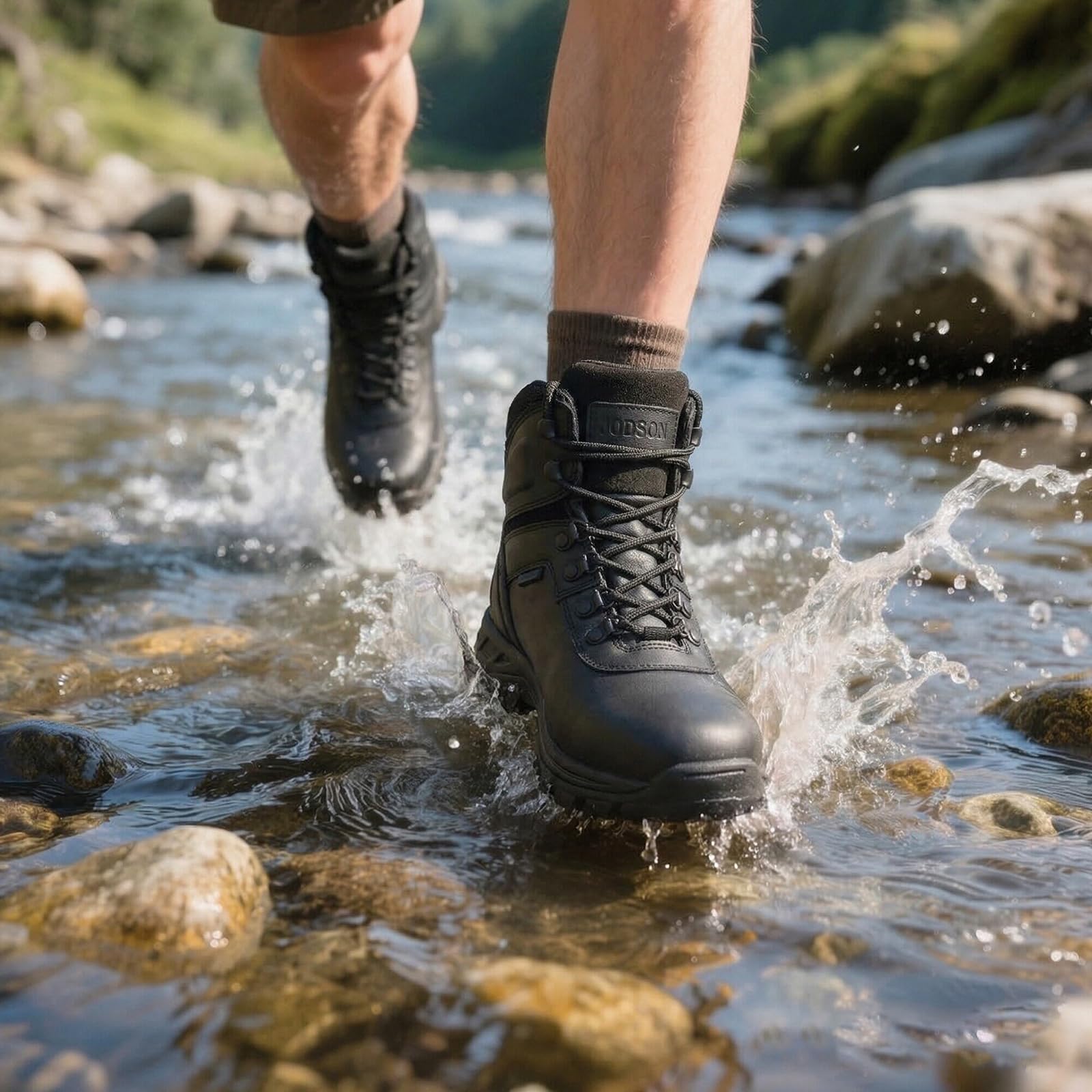 Bottes de Randonnée Homme Imperméable Chaussures de Trekking Promenades pour Homme Antidérapant Chaussures Montantes de Randonnée homme Chaussures de Travail en Plein Air Anti-crevaison