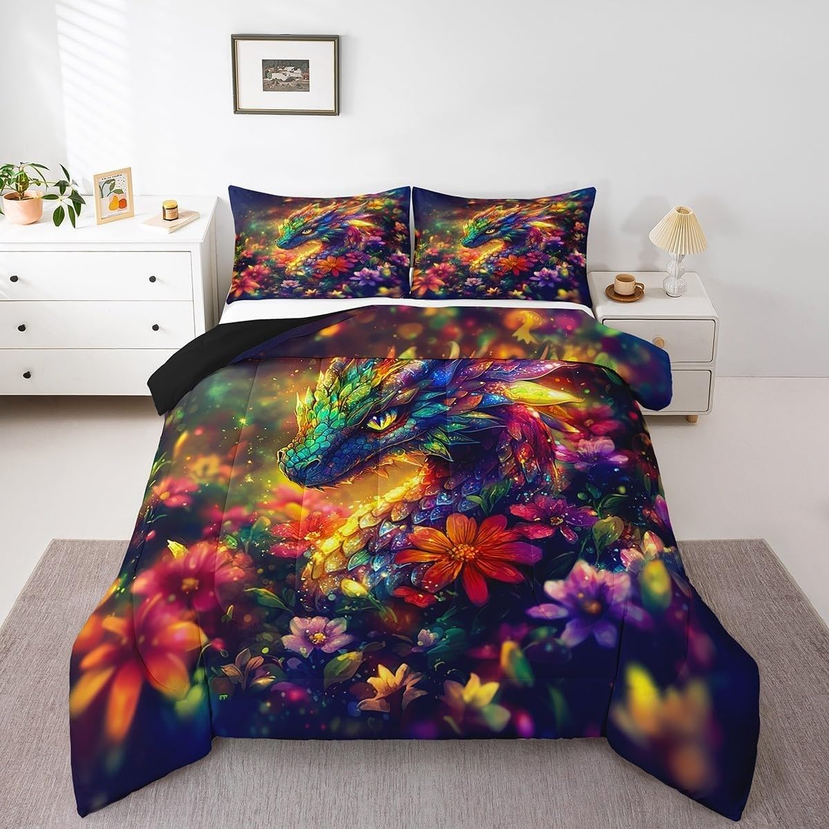 Couette chaude dinosaure 240x260 pour dynamiser la chambre des adultes