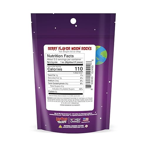 Miniatura 4 de Paquete de 3  Berry Moon Rocks  Caramelos liofilizados  Sabores de bayas  Punch de bayas, fresa, melón, cereza silvestre y frambuesa  Para