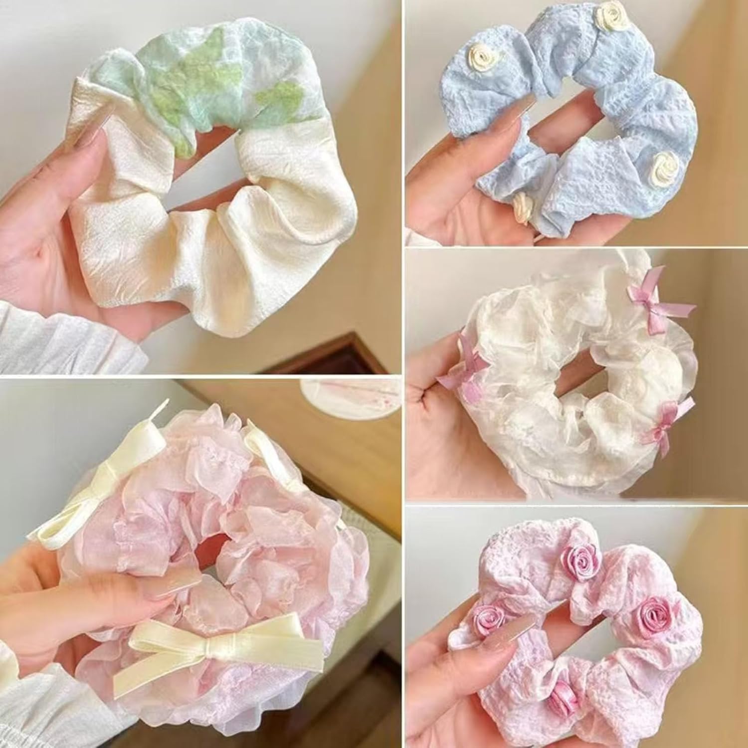 ヘアゴム 髪飾り シュシュ 大人 6個セット 髪ゴム 女の子 髪飾り 髪留め かわいい 髪飾り 可愛い る高弾性 子供 大人 レディース っぽい 女性 ヘアアクセ 入学式 通学 通勤 プレゼント 混合色​ (ミックスカラ- 6個入り)