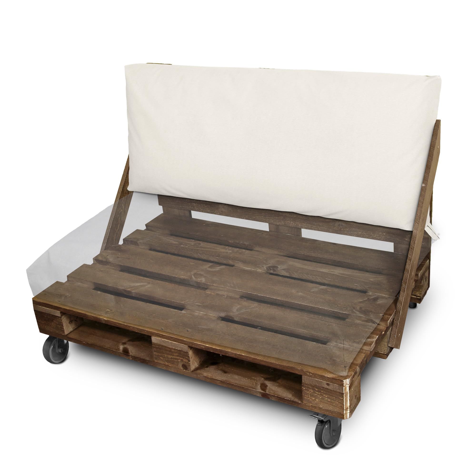 Happers Coussin Palette en Naylim Imperméable pour Extérieur 120x45 Écru