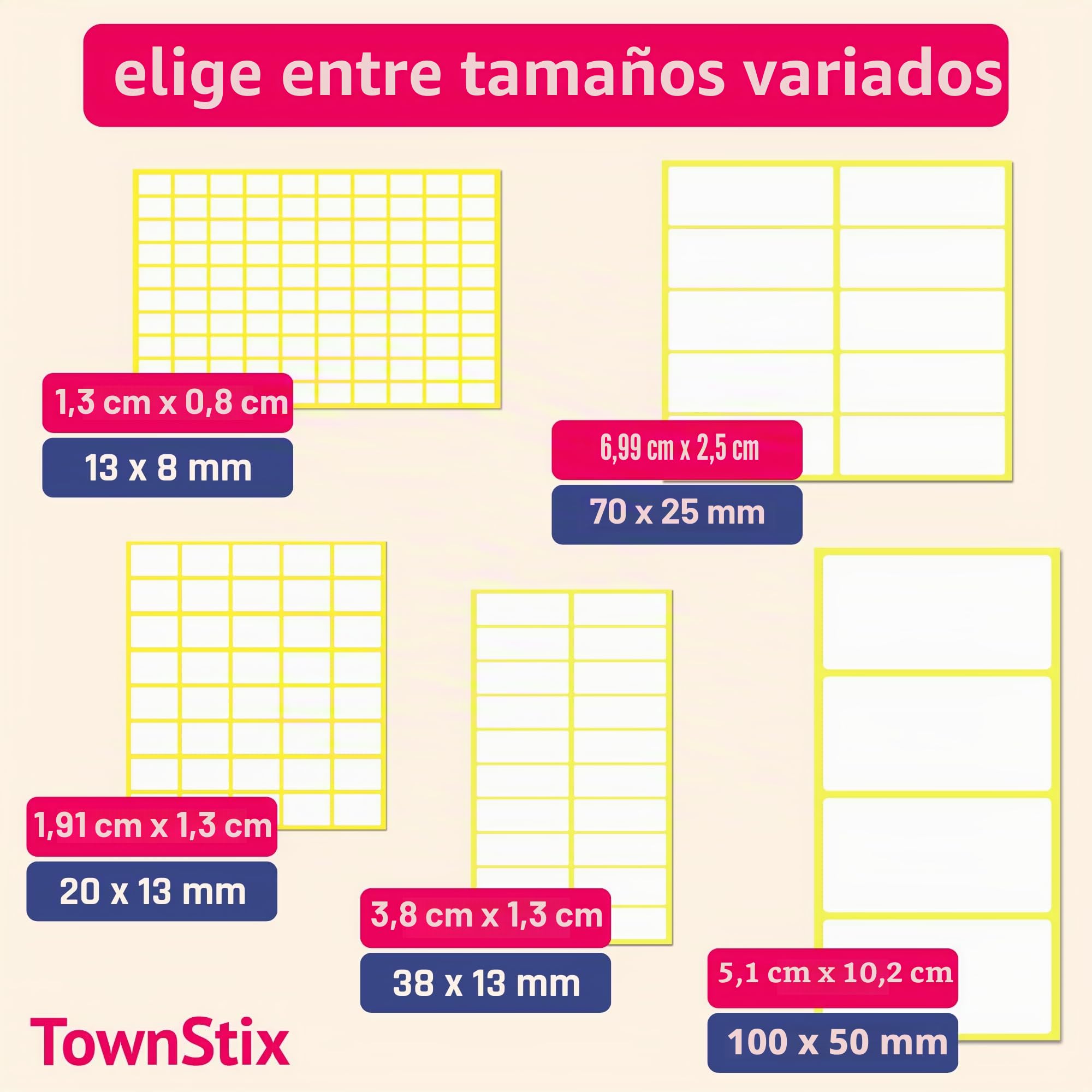 100 Piezas, 80 x 40 mm - Etiquetas Adhesivas Blancas Pegatinas