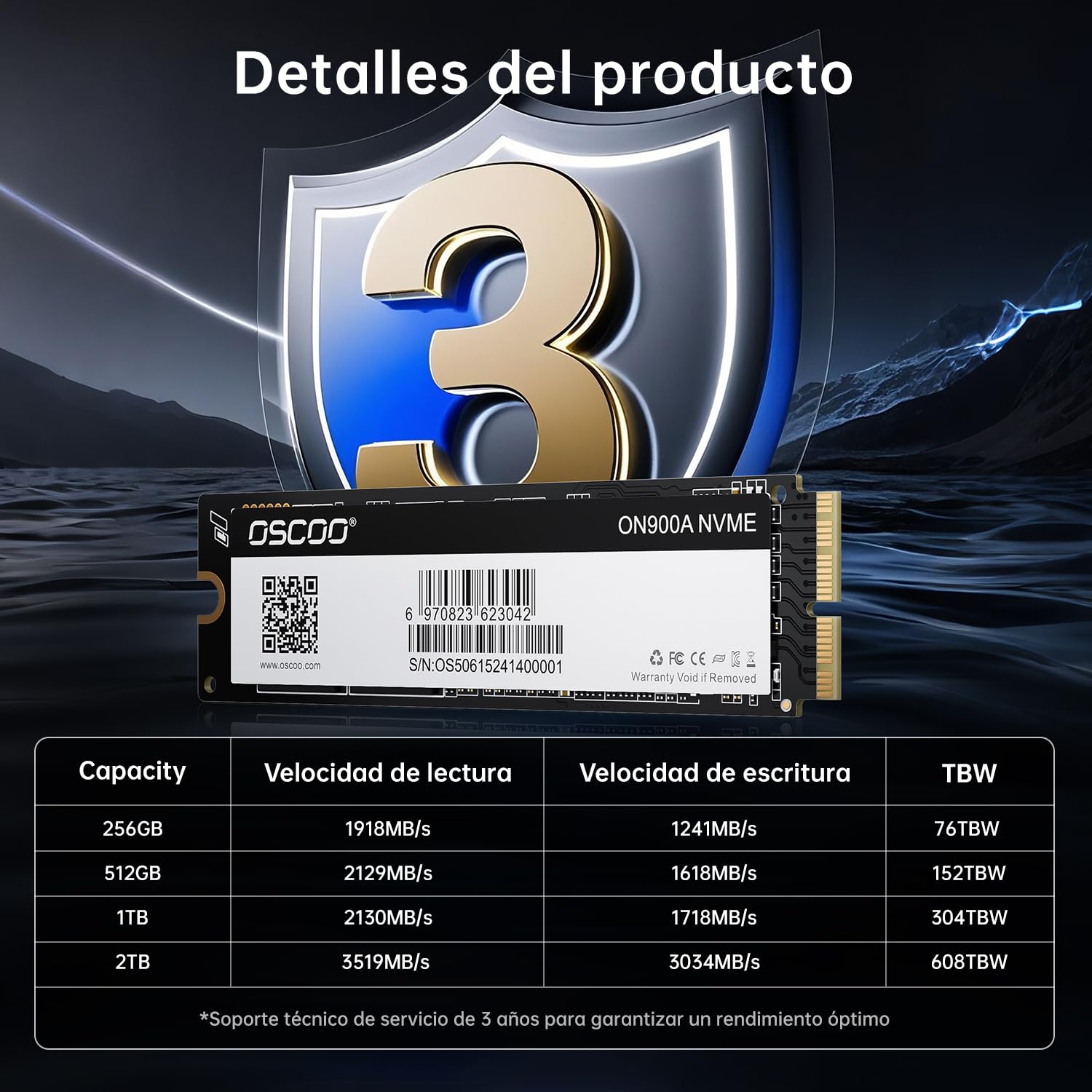 1TB NVMe SSD PCIe gen3.0x4 Disco Duro Interno para Leer y Escribir hasta 3500MB/s, tecnología NVMe 3D NAND, para Mac Air 2013-2017, Mac Pro 2013-2016, Mac Mini 2014, iMac 2012-2018