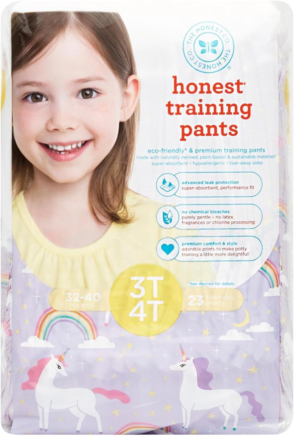 Honest Training Pants, Unicorns, 3T-4T 