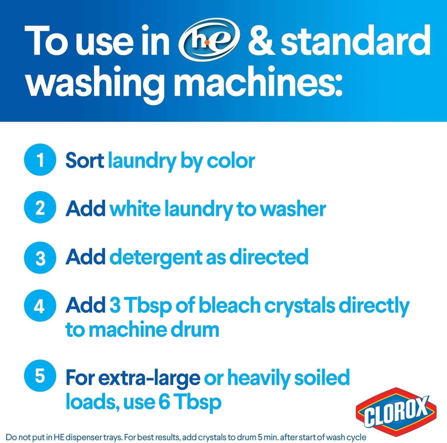 Clorox Bleach Crystals, Zero Splash, Stain Removal Bleach Crystals, Laundry Cleaner that Works on Counters, Floors & Toilets, Regular Scent, 24 Ounces (Pack of 3) - Package May Vary