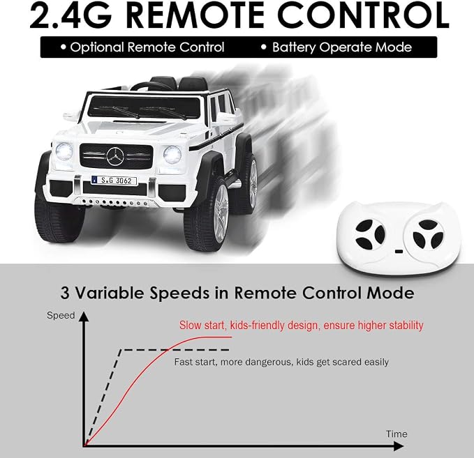 Auto Eléctrico Mercedes-Benz Maybach G650 con Control Remoto Blanco miniatura 4