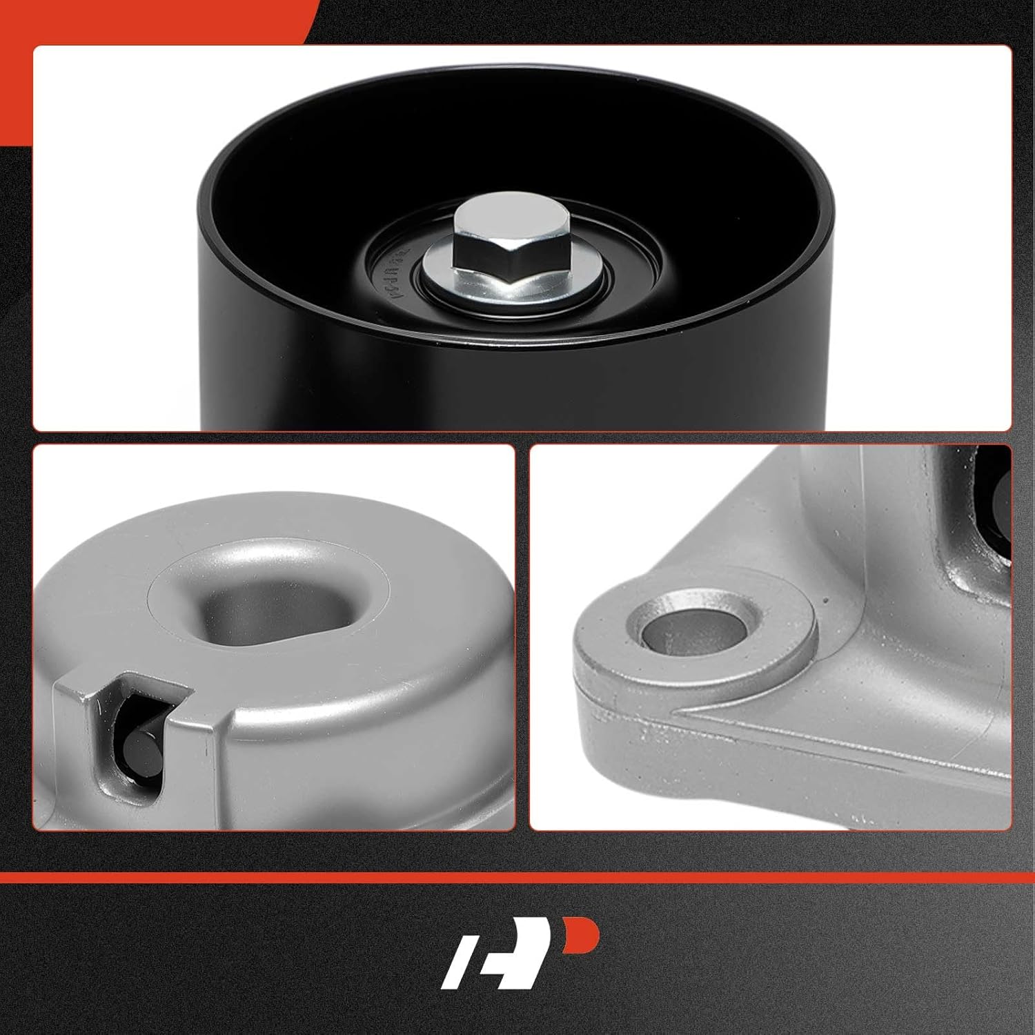 A-Premium Belt Tensioner Assembly with Pulley Compatible with Ford Expedition F-150 1997-2001 F-250 F-350 F-450 F-550 Super Duty 1999-2001 & Lincoln Navigator, Replace# XL3E6B209DA