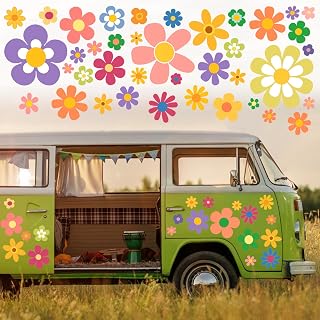 88 Pieces Car Stickers, Flower Car Stickers, Flowers Car Decorations, Accessories,…