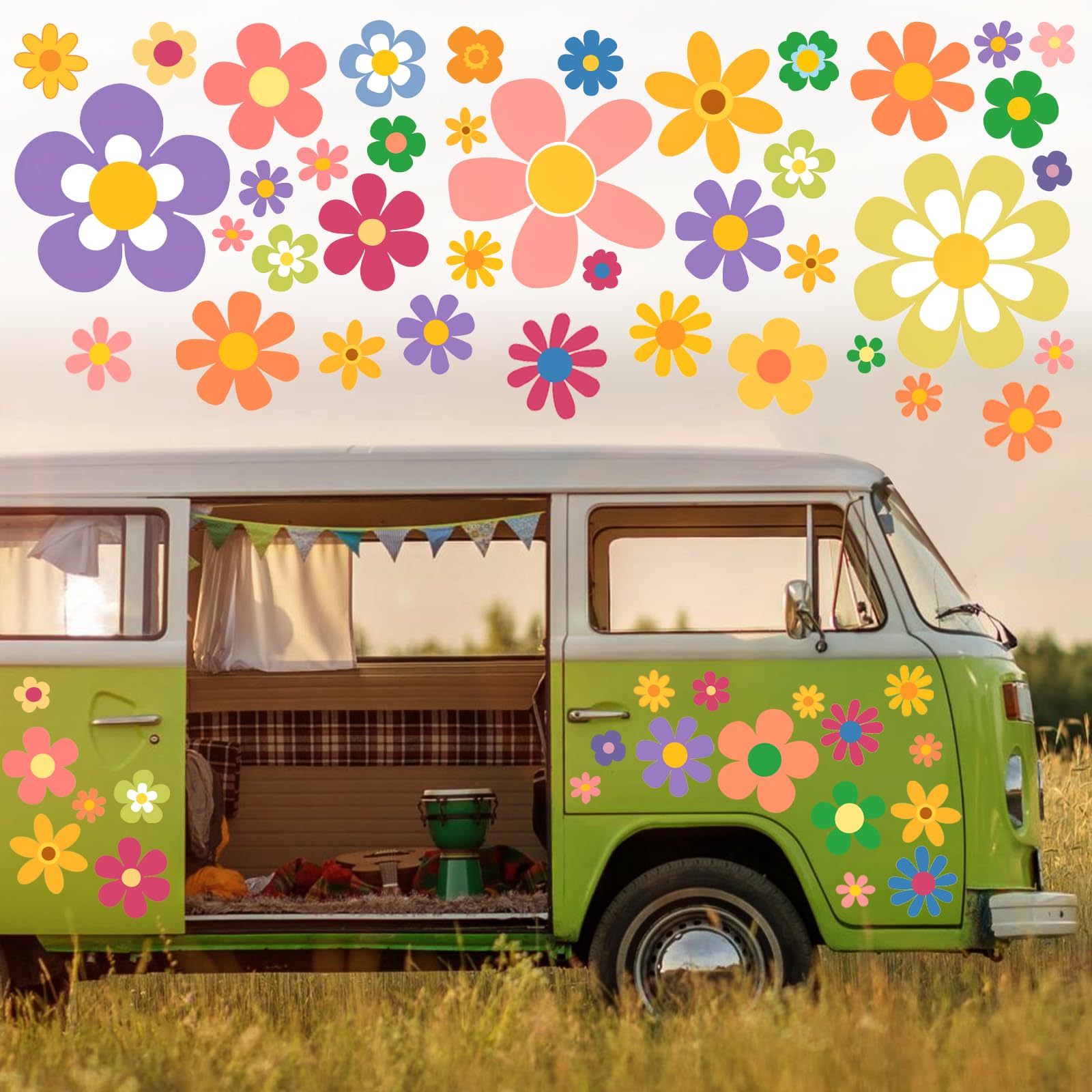 Autoaufkleber,Blume Auto Aufkleber,Blumen Auto Dekorationen Zubehör Car Sticker Deko Vinyl Wandaufkleber Fenster Aufkleber für Geländewagen Wohnmobil Karosserie Seitentür Kofferraum