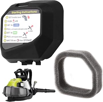 314622001 Air Filter & 5687301 Cover for Ryobi RY38BP 38cc Backpack Blower