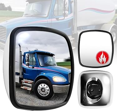 Rear View Wide Angle Mirror Chrome Heated Compatible with Freightliner M2 100 106 112 114SD