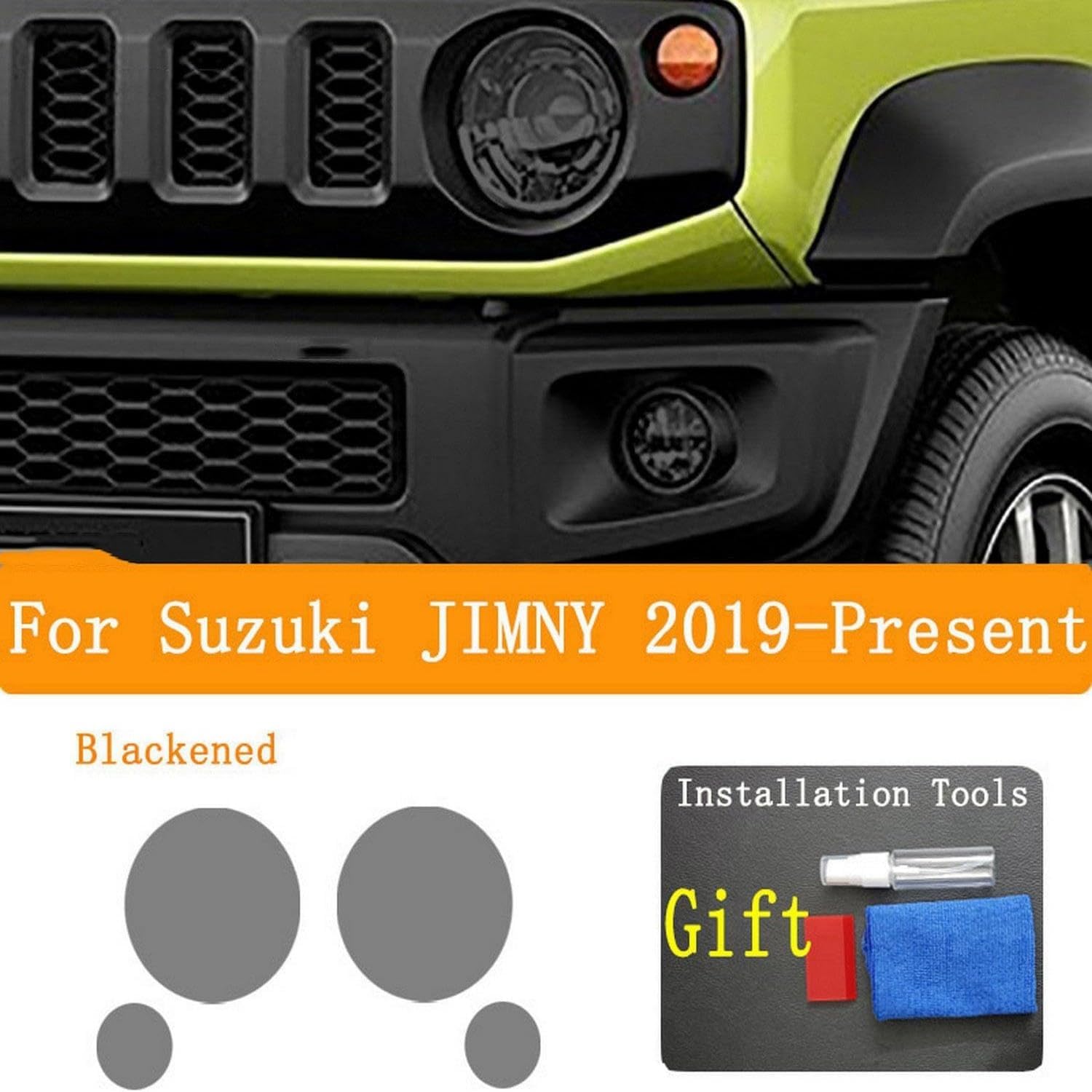 Car Headlight Protective Film Headlamp Restoration Transparent Black TPU Sticker，for Suzuki JIMNY 2019-2023 Accessories
