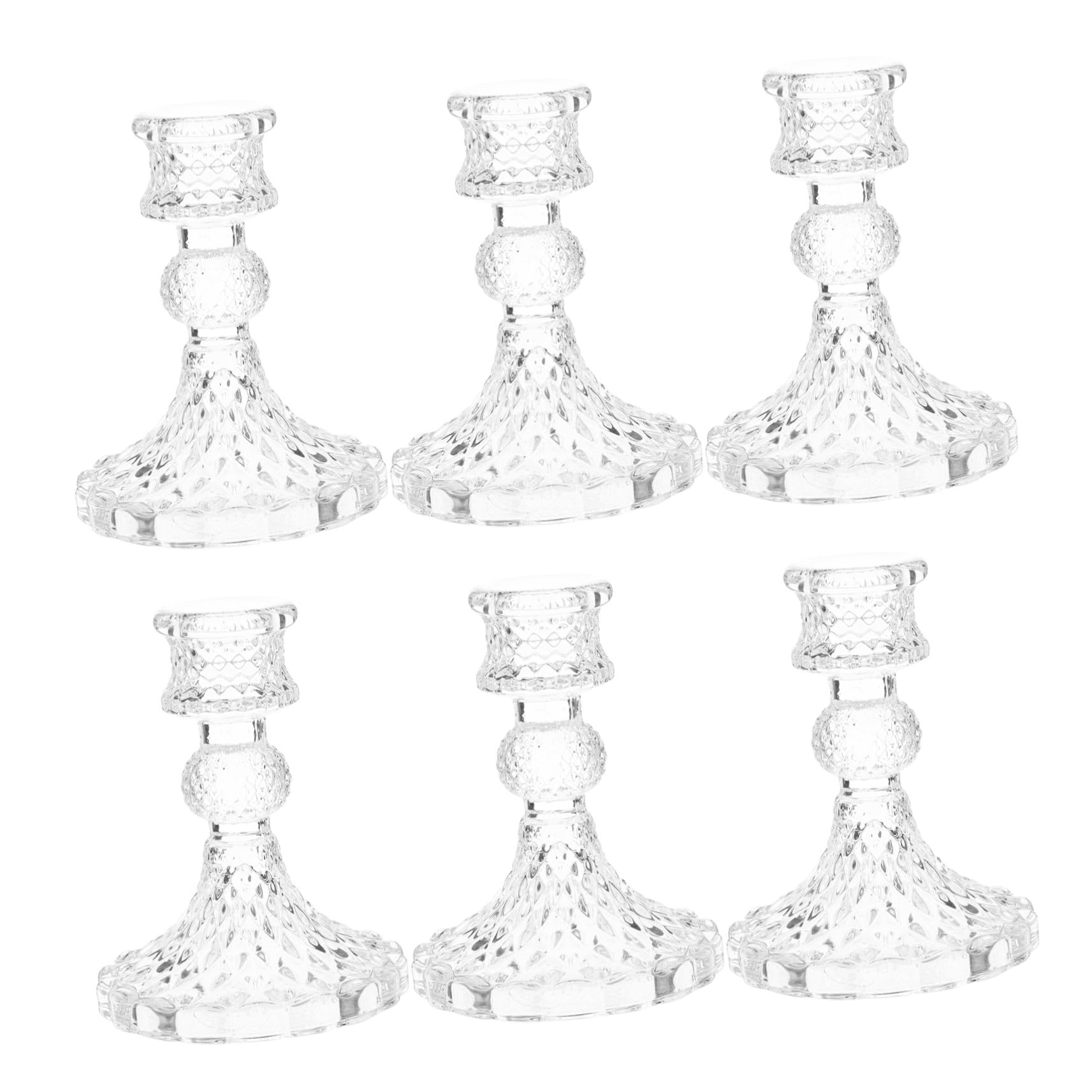 Bougeoirs verre bougies piliers centres de table mariage lot de 6