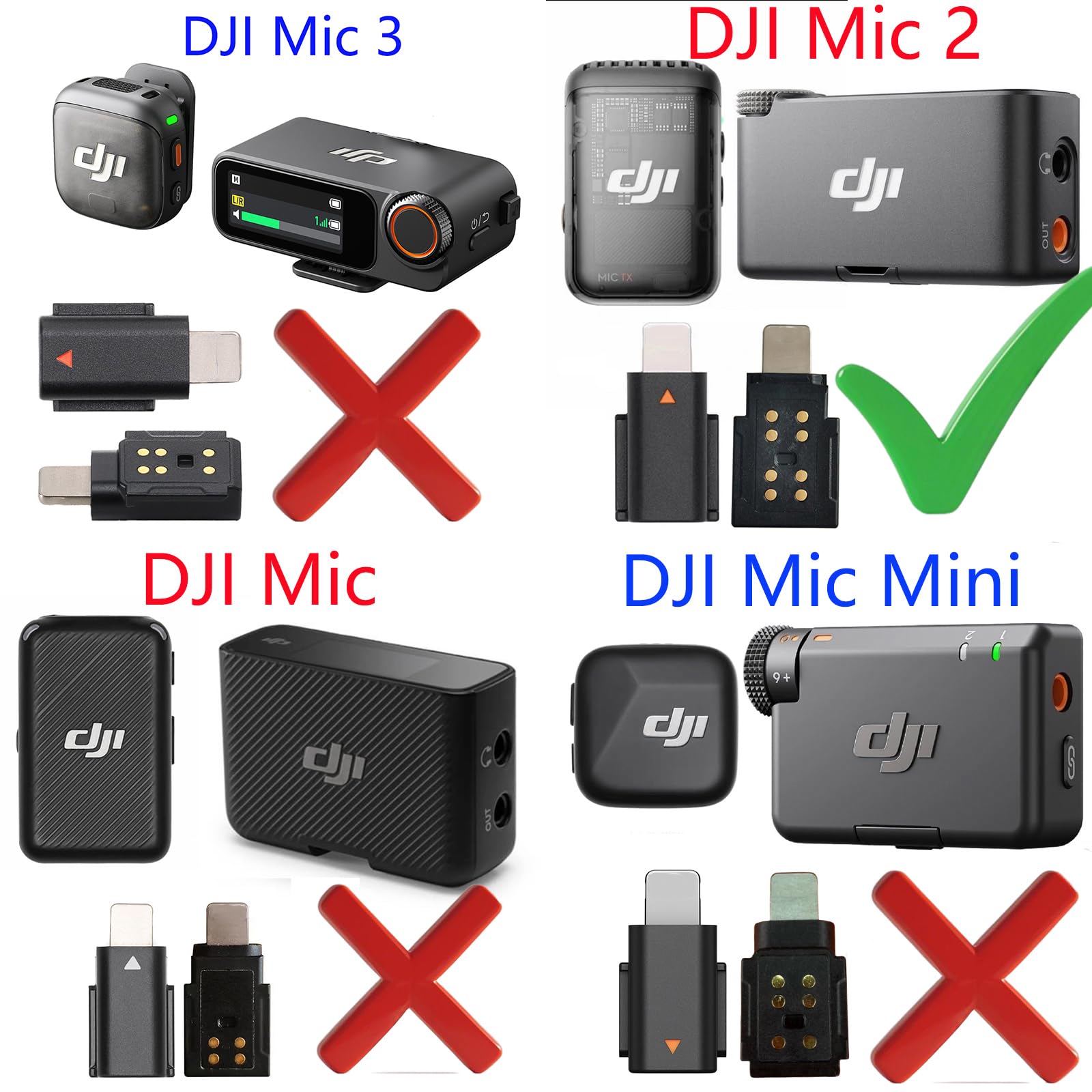 Adapter do telefonu komórkowego DJI Mic 2 do Lightning iPhone 11/12/13/14 Smartphone/PC/Mac Connector OEM Akcesoria kompatybilne z odbiornikiem DJI Mic 2