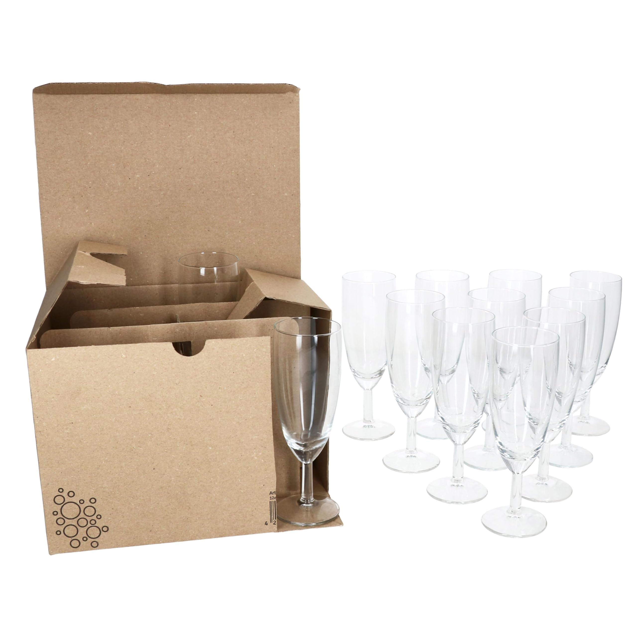 MamboCat Royal Lot de 120 flûtes à champagne I Calibré 0,1 l, hauteur 16 cm I Flûte à champagne transparente moderne avec pied I Flûte à champagne pour prosecco, champagne, etc. Verres transparents