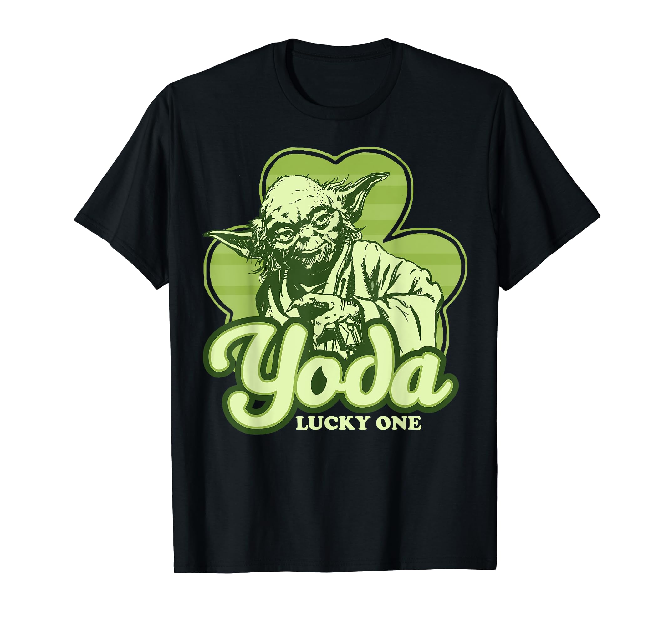 Star Wars Yoda Lucky One Clover St Patrick's Day T-Shirt, Black