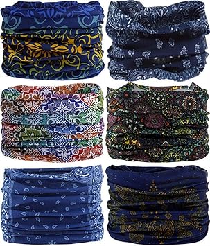 VANCROWN Headband Neck Gaiter Head Wrap Headwear Face Mask Magic Scarf Bandana for Men and Women