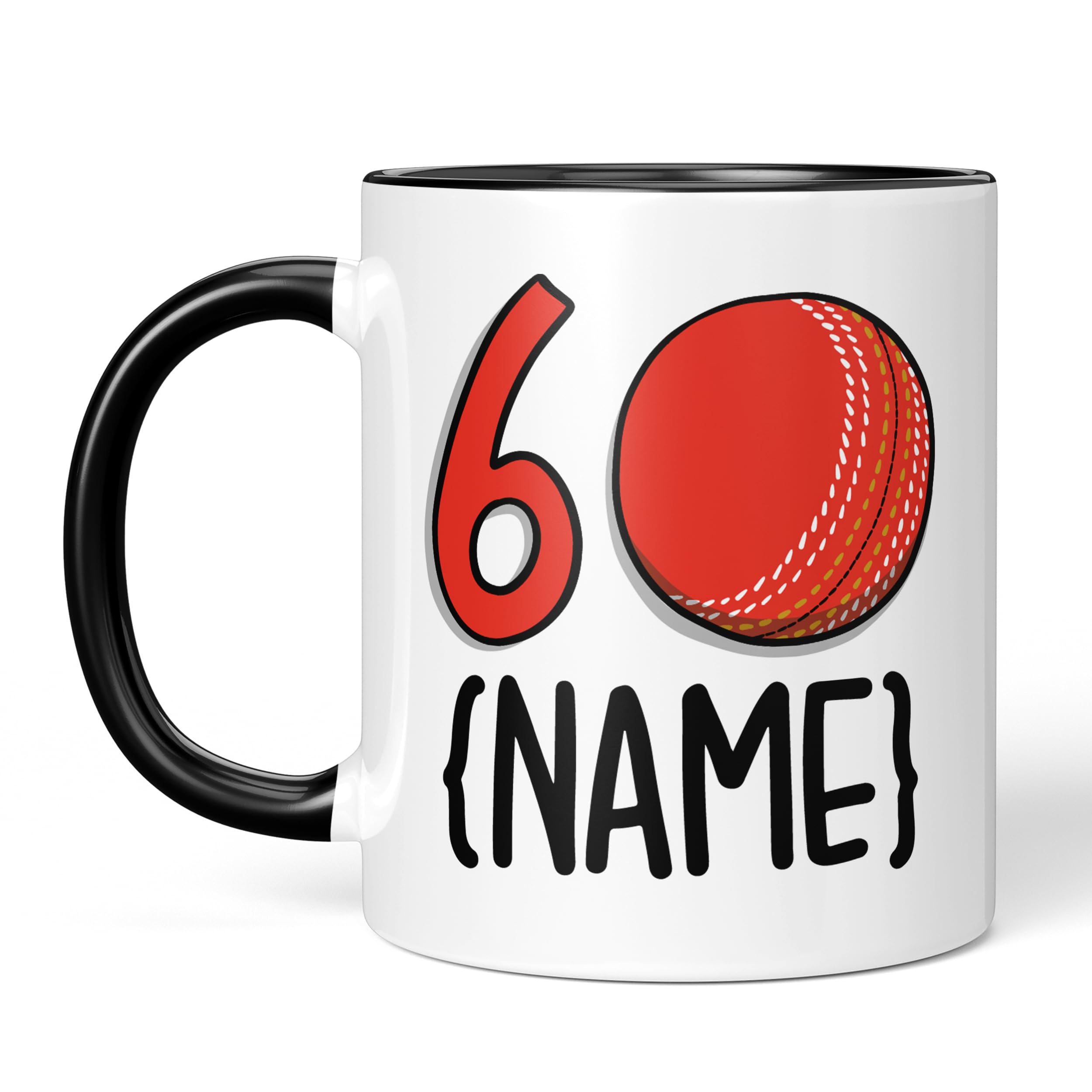 TeePee Creations Cricket 60th Birthday Gift, Present, for Husband, for Dad, for Grandad, Personalised, Cricket Fan Mug (60th)