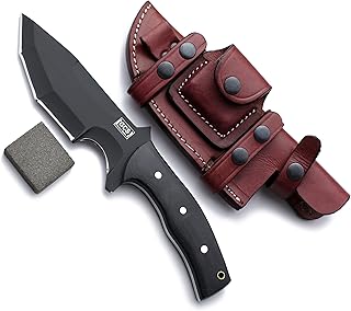 GCS Handmade D2 steel Hunting Knife G10 Handle Fixed Blade Knife with Right Hand Scout Carry Buffalo Leather Sheath and Sharpening Stone for Hunting Camping Survival and EDC GCS 754 - GCS Knives