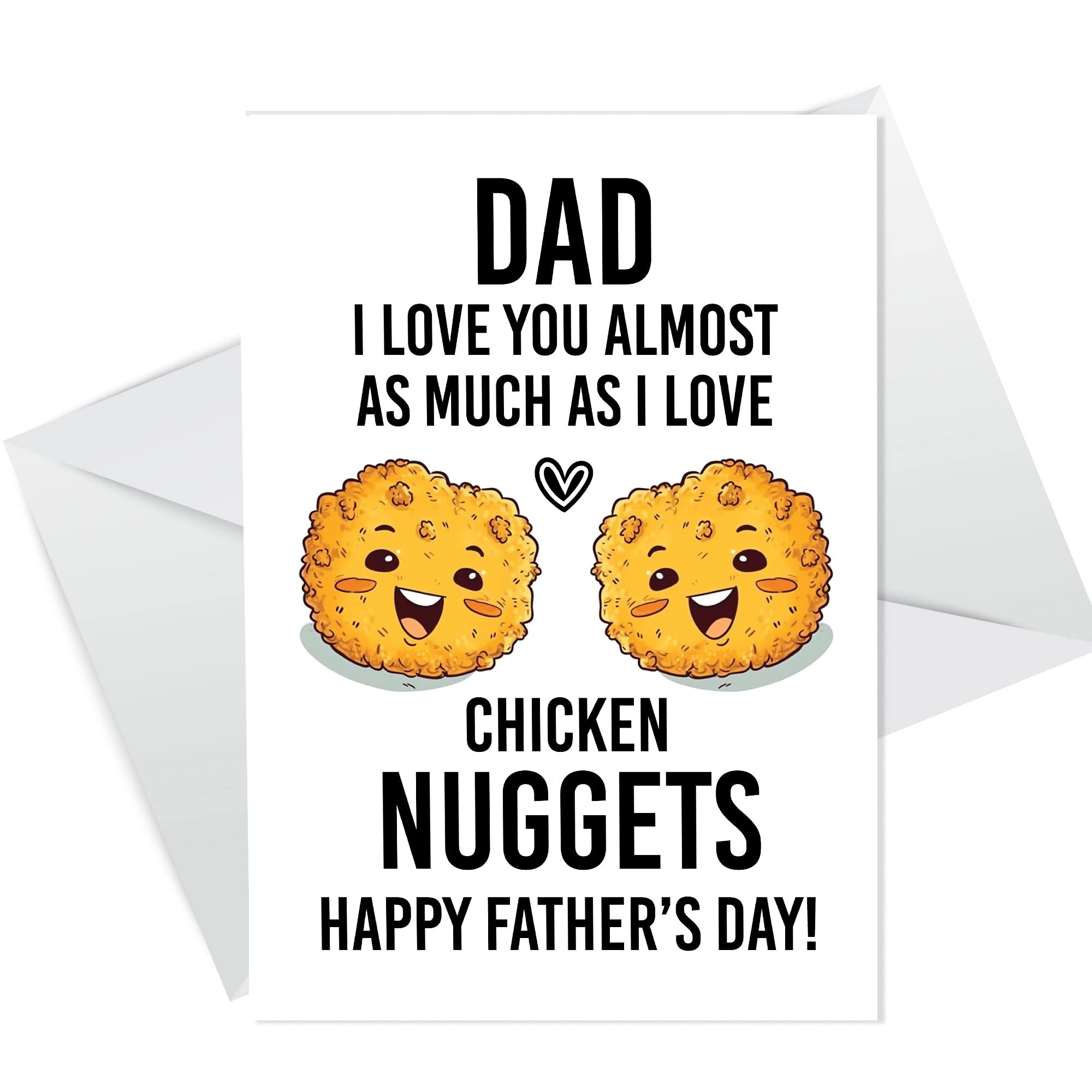 RED OCEAN Funny Happy Father's Day Card Chicken Nugget Theme Joke Fathers Day Card For Dad Humour Dad Card From Daughter Son
