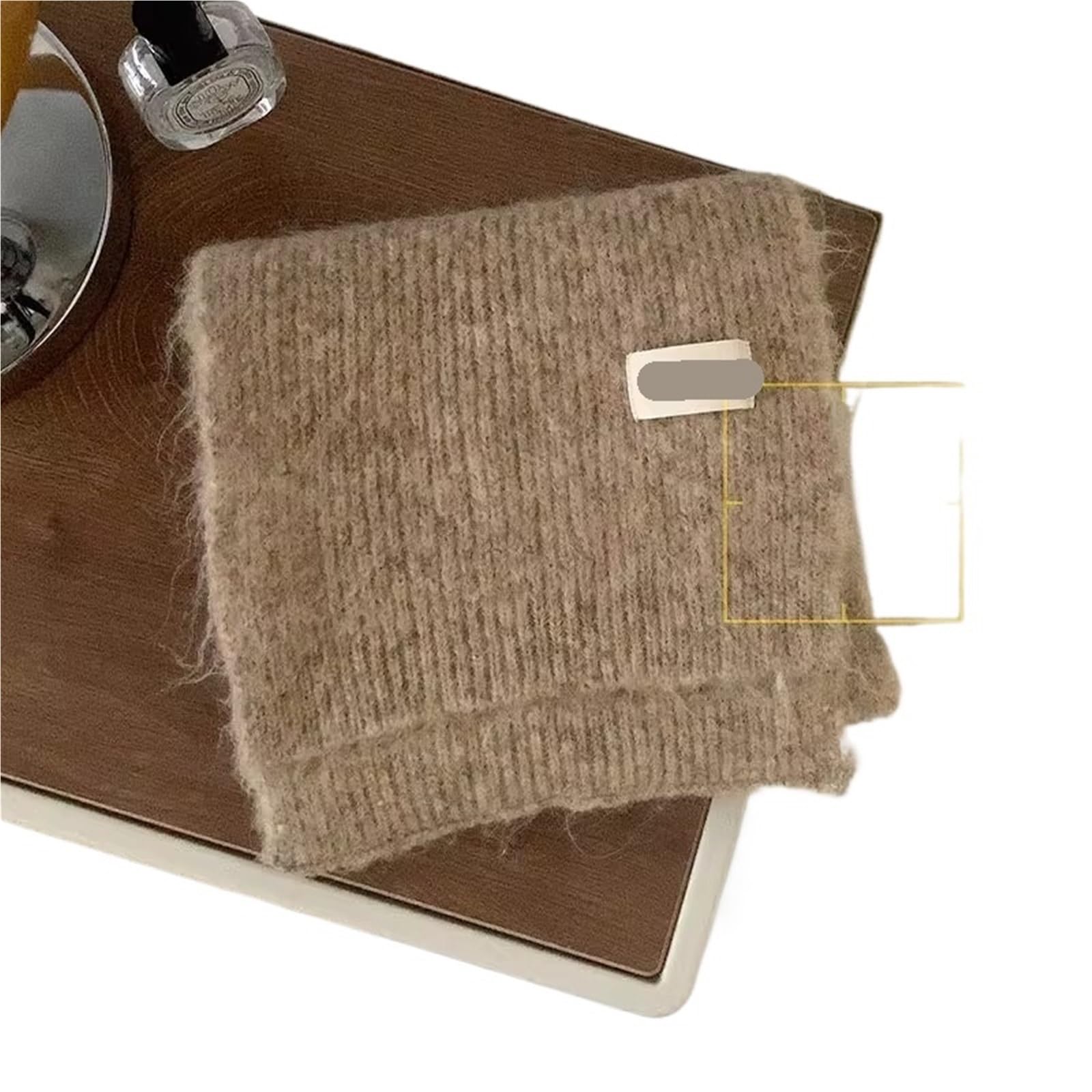 DASJKDI scarf for women Woolen Knitted Yarn Scarf For Girls Pure Color Versatile Warm Neck Warmer For Winter(Khaki)