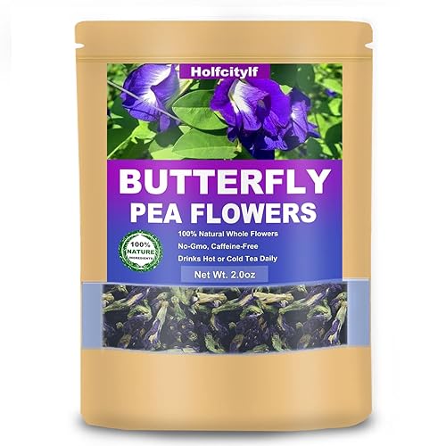 Té seco de flores de guisante, 100% secas de flores de guisantes de mariposa azul (flor de guisante de mariposa, 2.0 onzas)