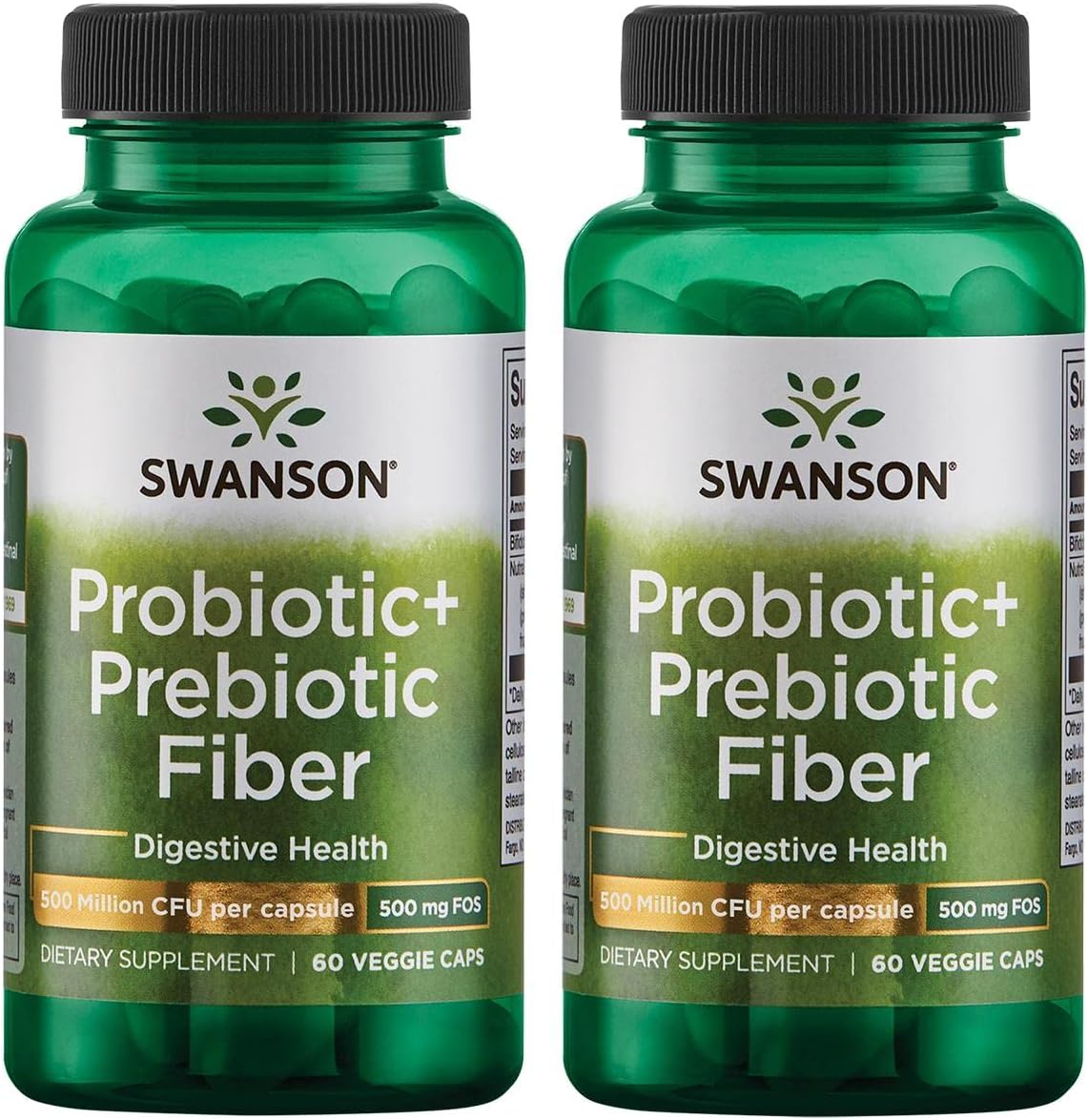 Swanson Digestive Health Bundle Prebiotic + Probiotic Fiber TriFiber Complex