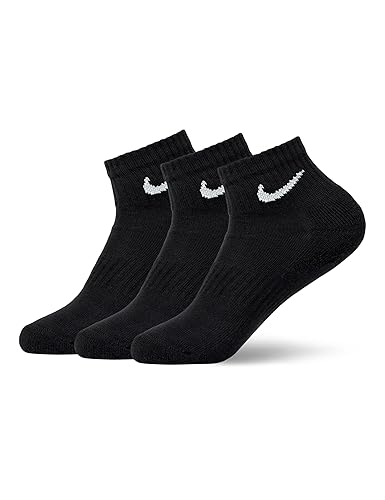 NIKE Men's U Nk Everyday Cush Ankle 3pr Socks (pack of 3) - L - Black/White