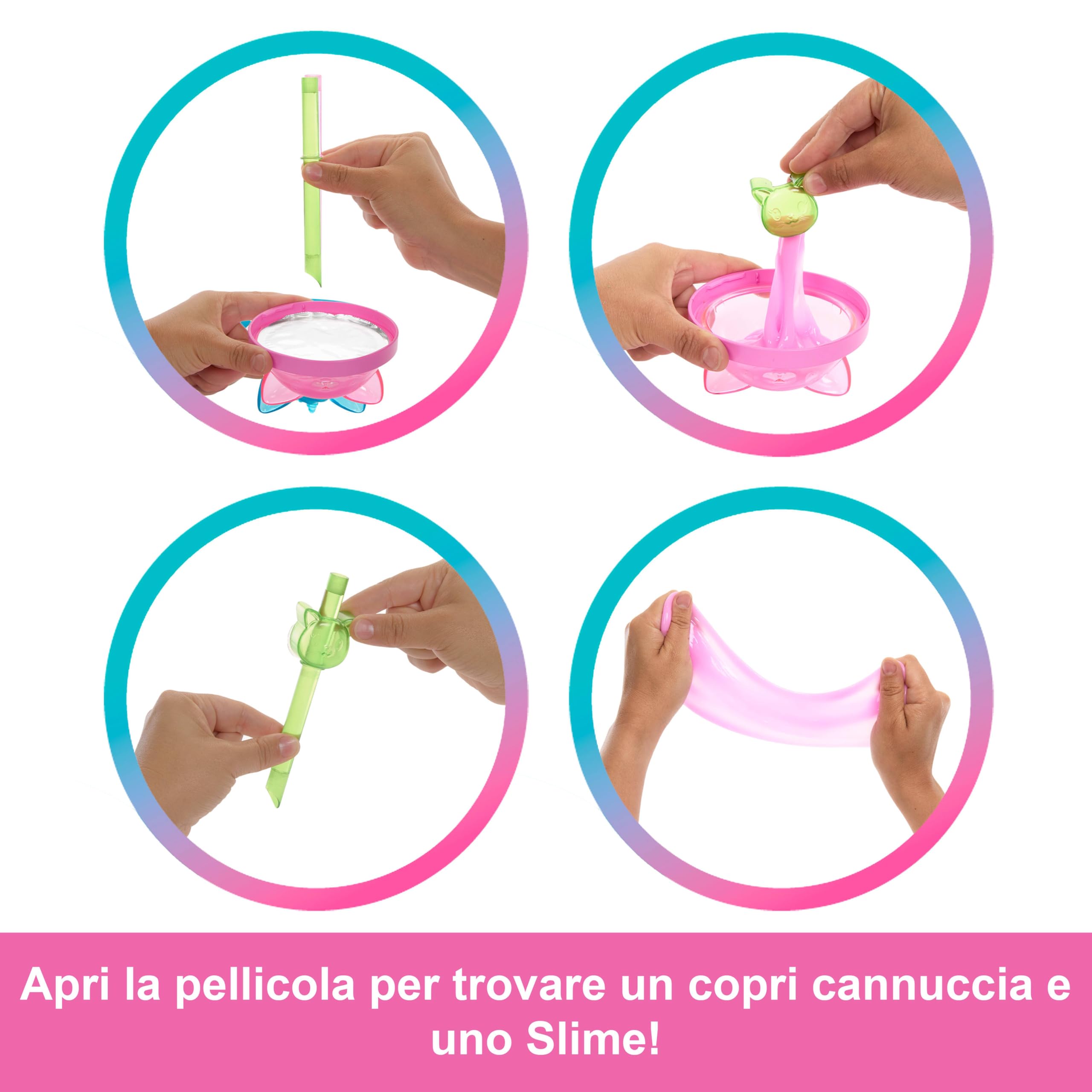 Barbie - Pop Reveal Serie Animal Party, bambola con orecchie da gattino e cucciolo incluso, 8 accessori a sorpresa con effetto cambia colore, giocattolo per bambini, 3+ anni, JCN88