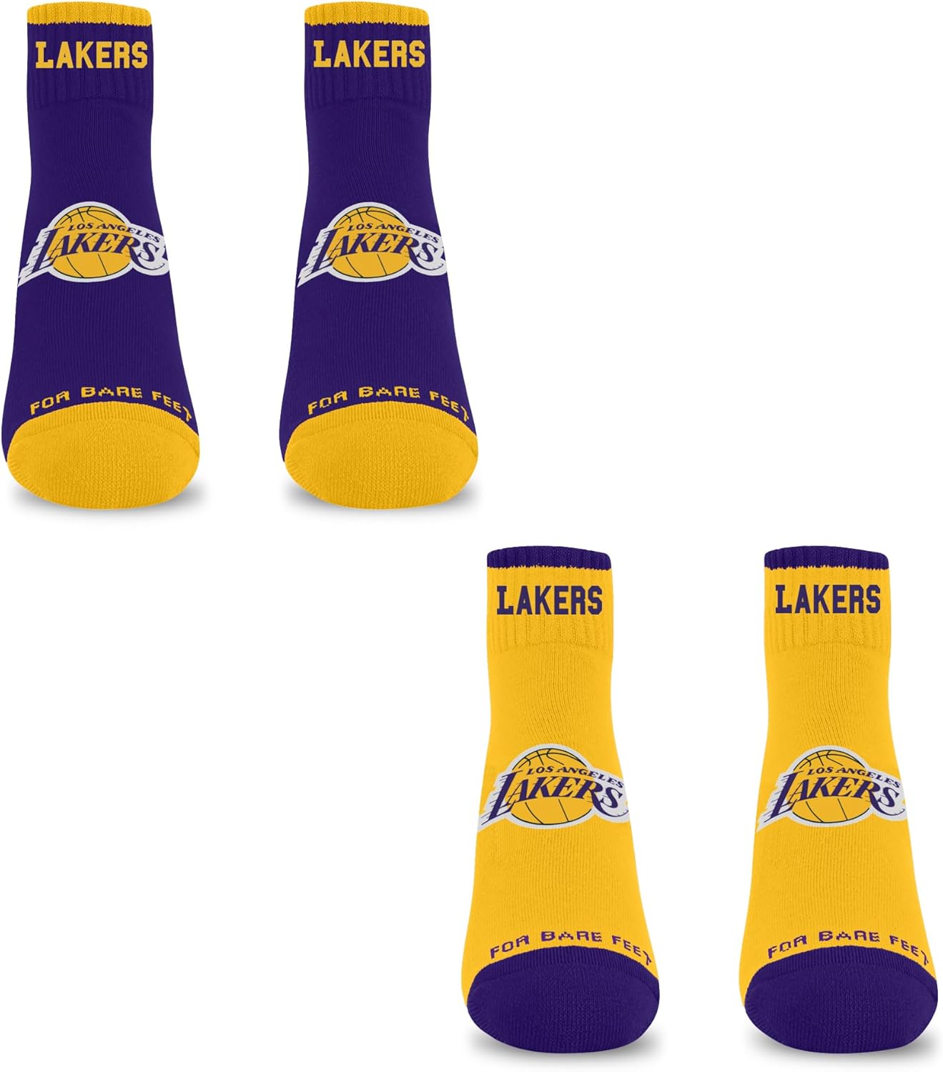 For Bare Feet NBA Unisex Kids Front and Center 2 Pack Team Colors