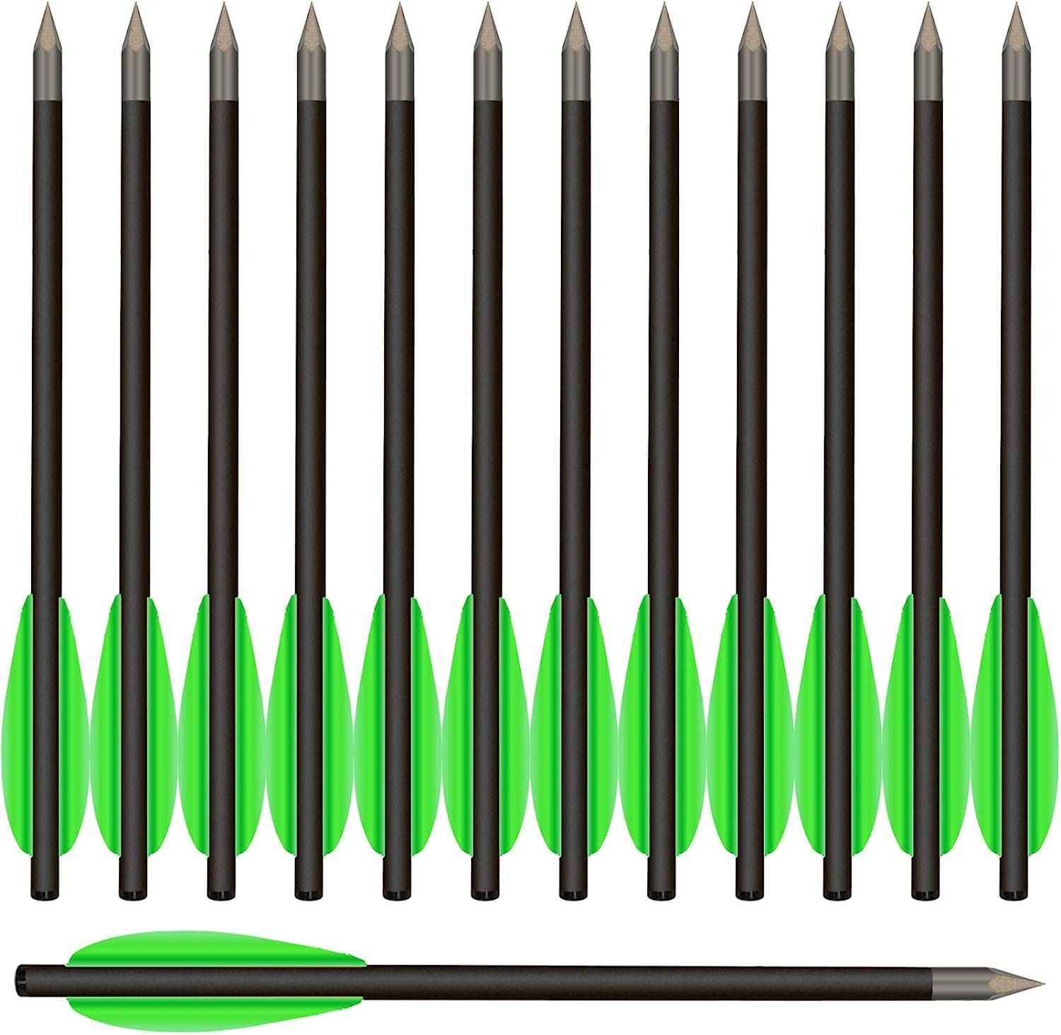 Mini Pistol Crossbow Bolts with Sharp Steel Tips, 6.3" Carbon Crossbow Arrows for 50-80lbs Pistol Crossbow for Adults Great for Shooting Target Practice Small Hunting Archery