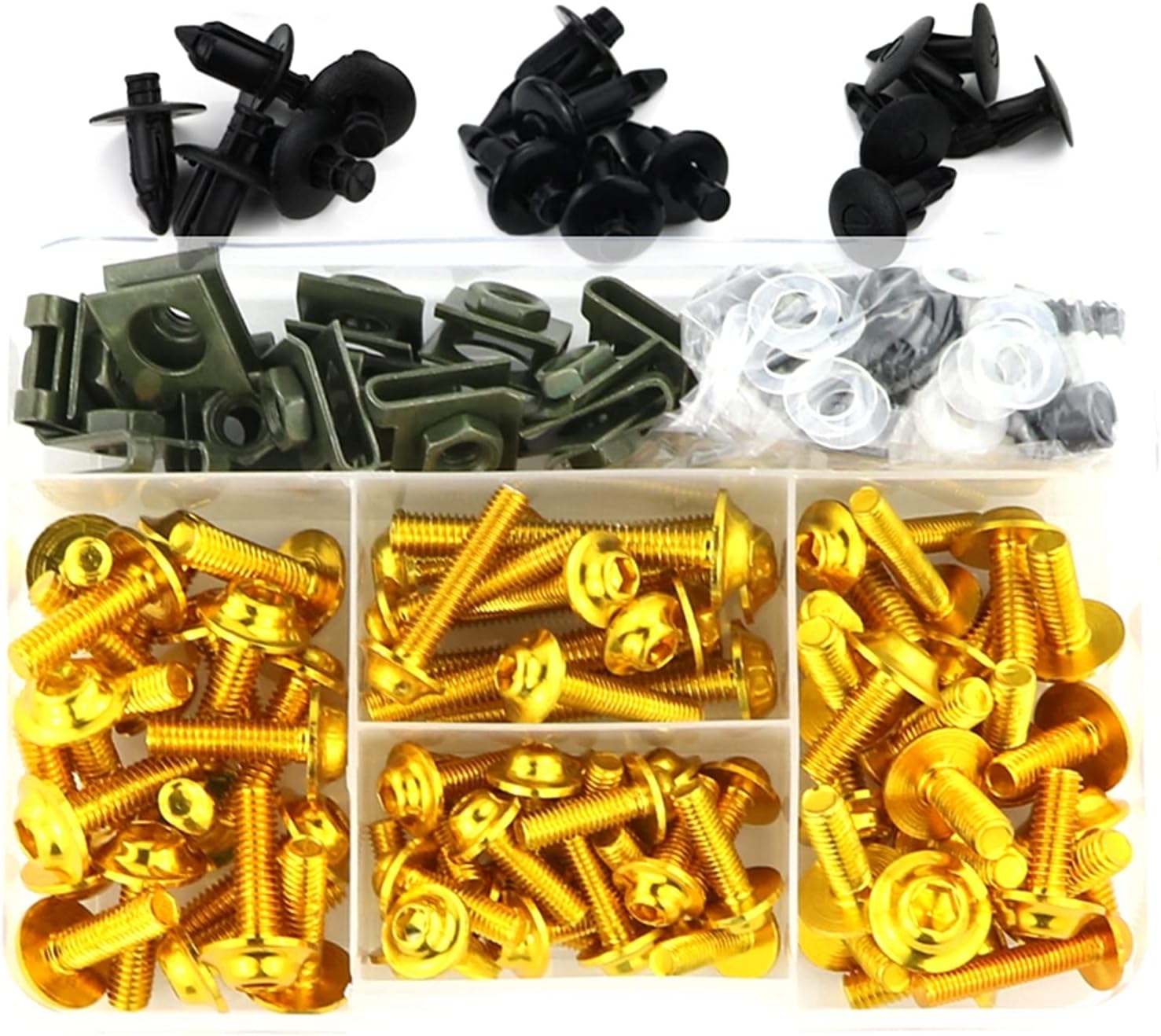 300pc Bolt Kit Sportbike Honda CBR Yamaha YFZ R1 R6 Suzuki GSXR Kawasaki NINJA E - Foto 6