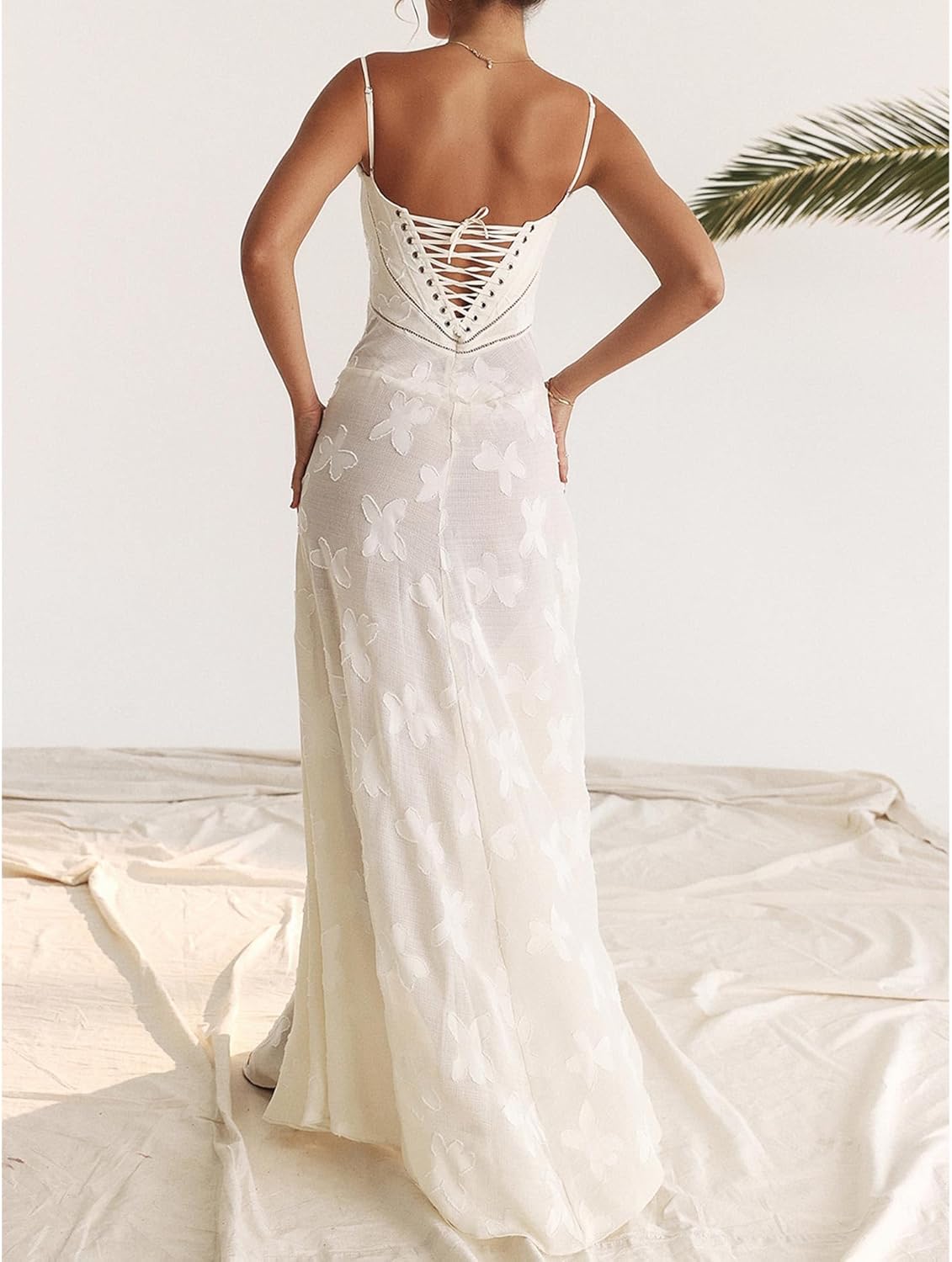 ECDAHICC Women's Summer Boho Cowl Neck Floral Cocktail Party Maxi Dresses High Waist Ruffled Beach Sundress - Image 5