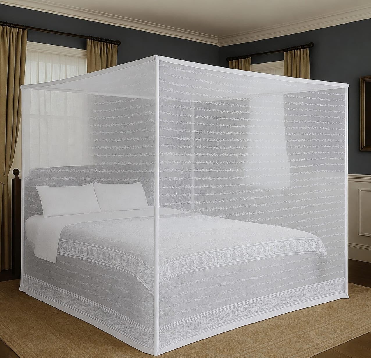 Mosquito Net for King Size Bed, Fine Mesh Canopy, Bedroom Protection-picture-28