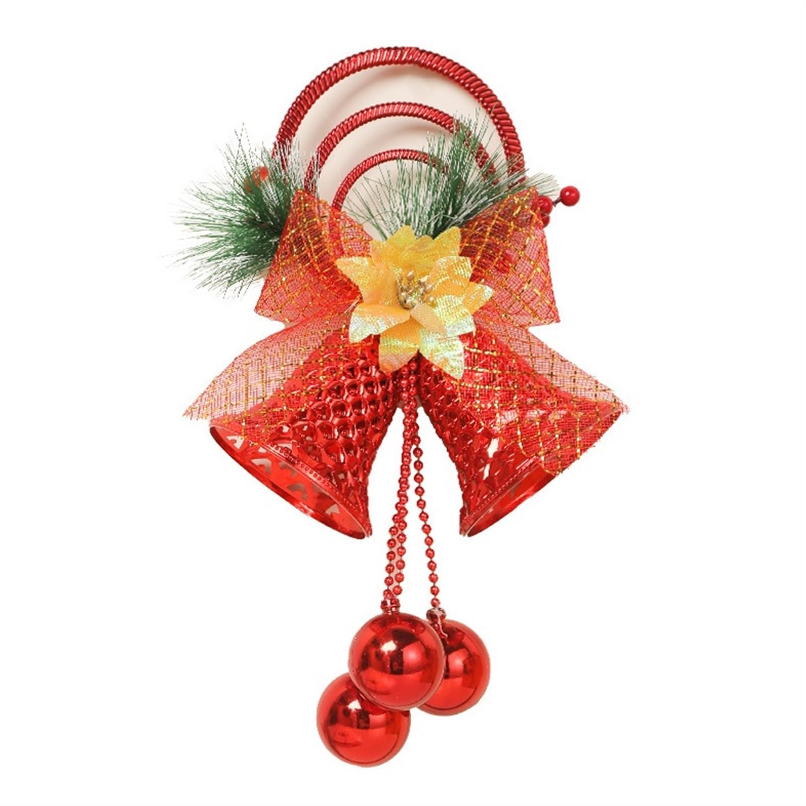 Campanelle Natale 2 Pezzi di Natale Jingle Bell Hanger Ornamenti for Porte FESTIVITÀ Arco Decorazioni for Albero Decorazioni(Rot)