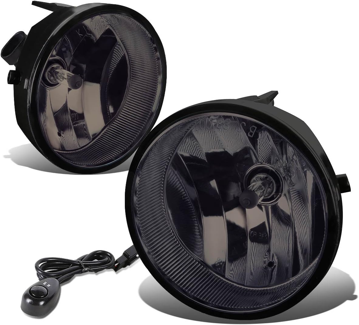 Auto Dynasty Fog Lights Assembly Compatible with 2005-2012 Tacoma / 2007-2014 Tundra Front Bumper Driving Fog Lamps with Switch, Driver and Passenger Side, Smoked Lens