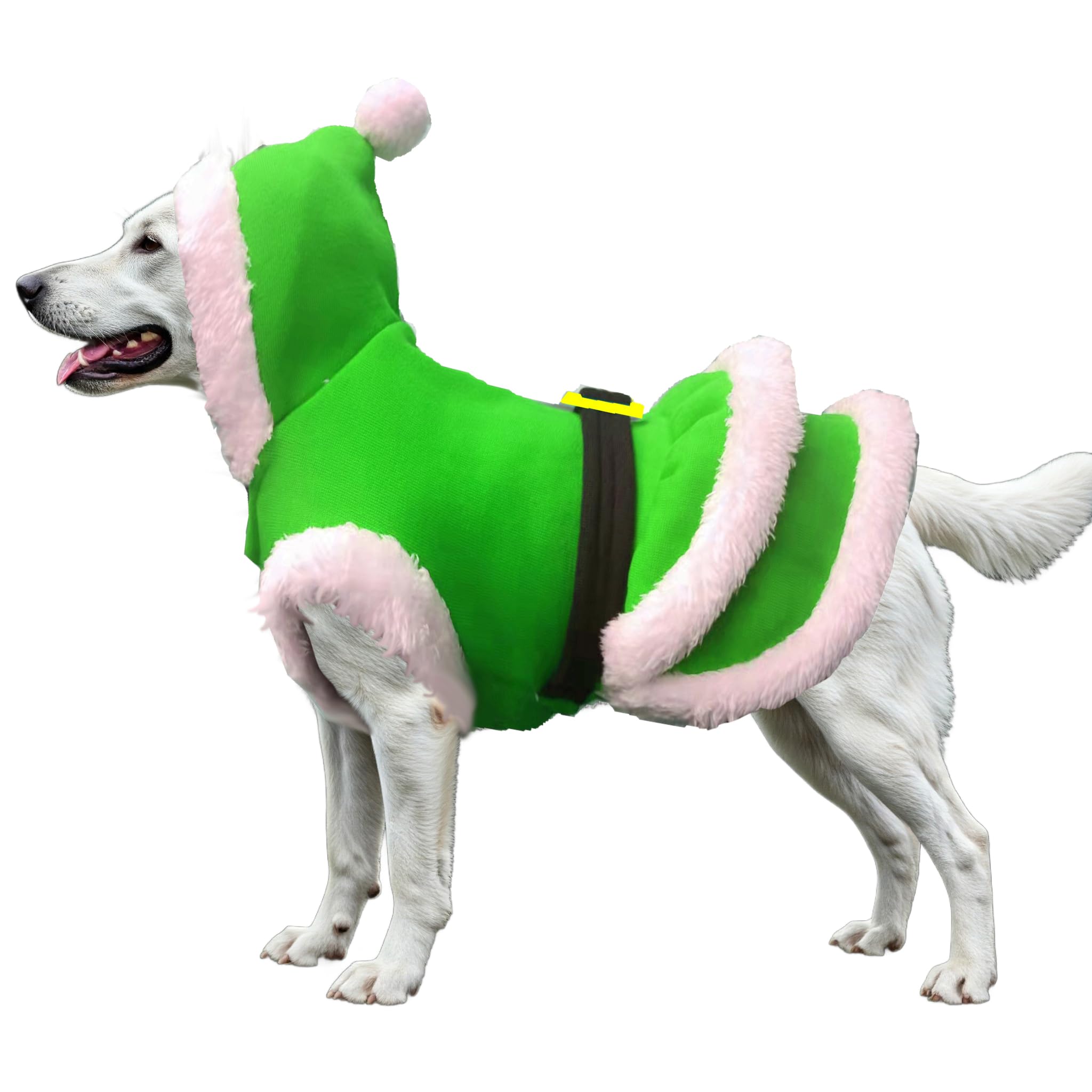 Green Santa Cloak Dog Costume Xmas Dress Up Puppy Outfit Funny Cute Pet Suit Father Christmas Clothes Fun Novelty Gift Small
