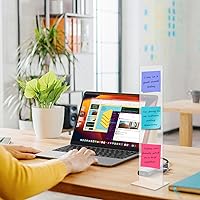 Vista 6 de Tablero de notas de acrílico desmontable y soporte para tablero de mensajes por pantalla de computadora, soporte de notas adhesivas, panel de Claro