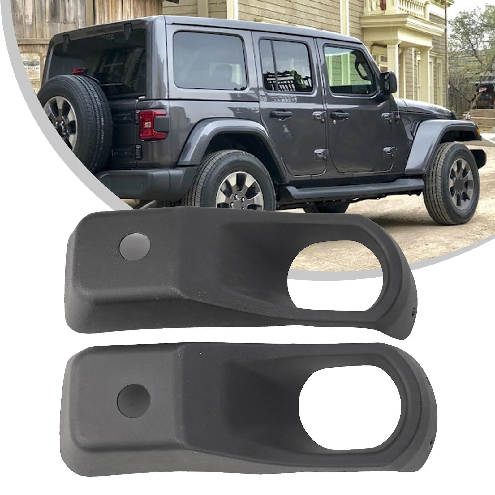 lampa przezroczysty klosz 1 para osłona lampy przeciwmgielnej przedni zderzak osłona lampy przeciwmgielnej obudowa lampy pasuje do JEEP Wrangler JL 2018+ Reflektor samochodowy osłony(Without hole)