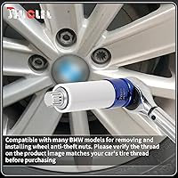 Vista 3 de Llave de tuerca de bloqueo de rueda de 11/15PT compatible con BMW, adaptador de tuerca de bloqueo de rueda, herramienta de extracción de orejetas
