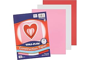 Tru-Ray Valentine Heart Shaped Construction Paper