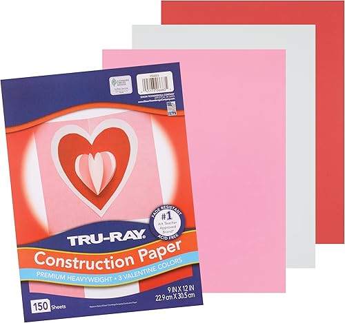 Tru-Ray Papel de construcción P6683, surtido de San Valentín, 9 x 12 pulgadas, 150 hojas