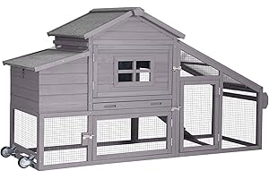 Spacious Outdoor Duck Coop with UV Roof and Mobile Wheels
