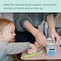 Vista 4 de Olababy Clear Sense - Contenedores de almacenamiento de silicona para alimentos para bebés, aperitivos, fórmula, puré, salsa y más, microplástico