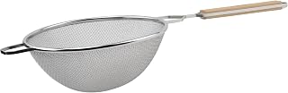 Winco MS2K-10D 10.5-Inch Double Fine Mesh Strainer, Stainless Steel Tan - Pro Kitchen Sifter for Home Chefs